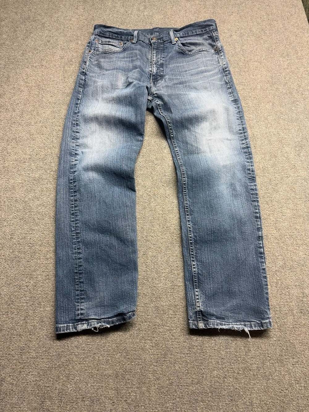 Levi's 505 Jeans Size 34x32 Faded Blue Denim Distressed